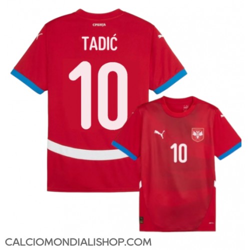 Maglie da calcio Serbia Dusan Tadic #10 Prima Maglia Europei 2024 Manica Corta